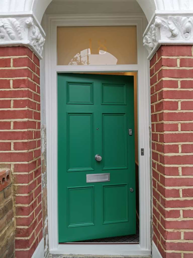 A handcrafted Edwardian front door demands a perfect painted finish, that’s why every door is painted with extreme attention to detail.