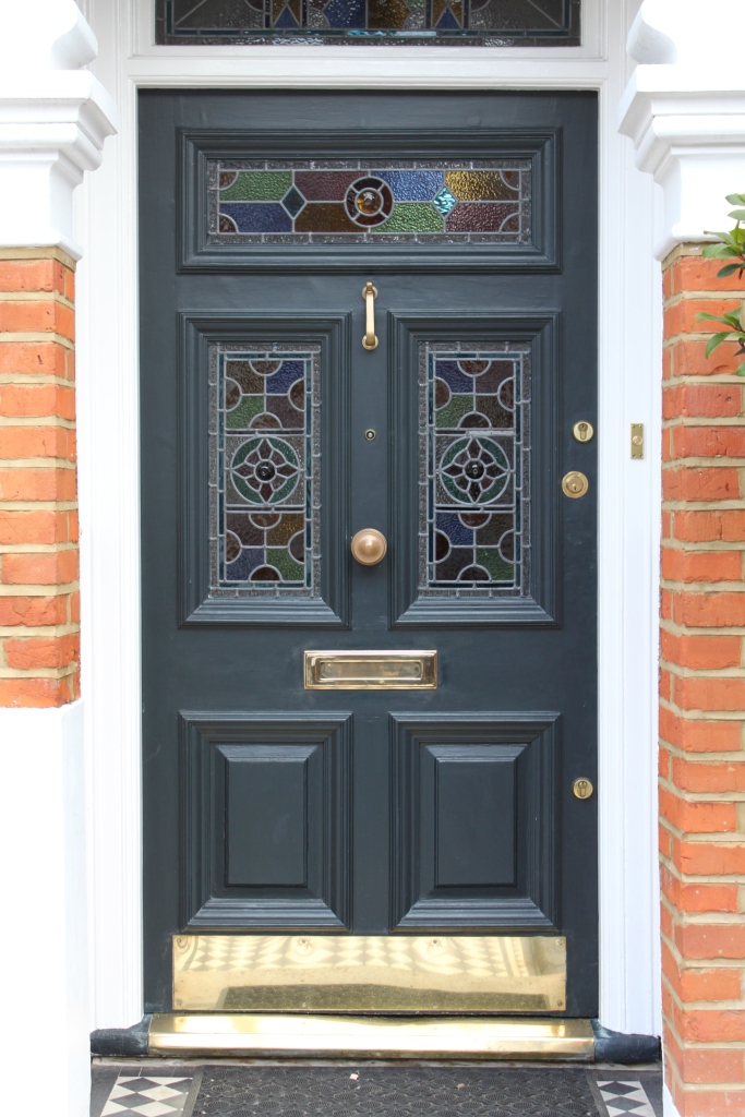 Stained glass embraces this influence in the lines and geometry of this stylish handmade Edwardian front door. 